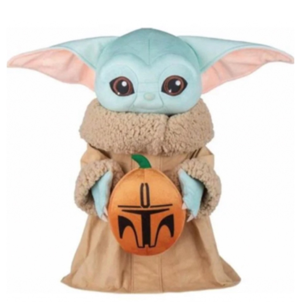 Star Wars The Mandalorian The Child Grogu Plush Halloween Greeter with Pumpkin